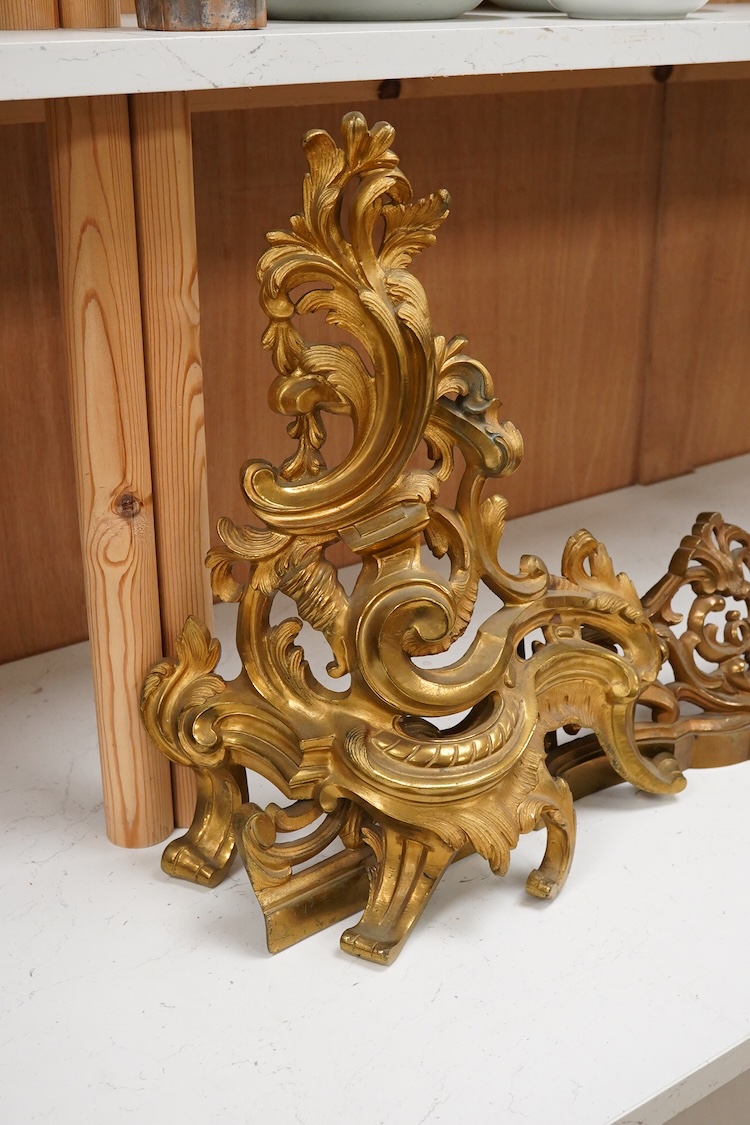 A 19th century ormolu chenet, 44cm tall